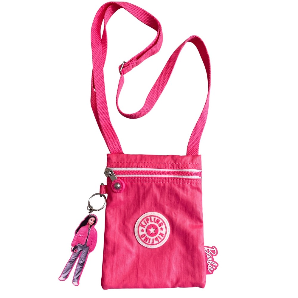 Kipling Barbie Afia Lite Mini Crossbody Bag Pink Logo Keychain Adjustable‎ Strap